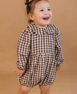 Outlet Babies' Double Cloth Collared Romper Rompers + Sets
