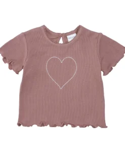 Discount Babies' Embroidery Rib Short Sleeve Top Tops