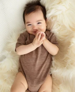 Clearance Babies' Merino Rib Short Sleeve Bodysuit Merino