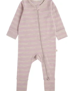 Fashion Babies' Merino 2-way Zip Stripe Growsuit Growsuits|Merino