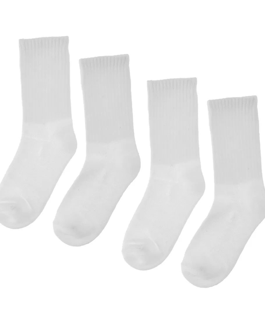 New Kids' 4 Pack Crew Rib Socks Kids School Uniforms|Underwear