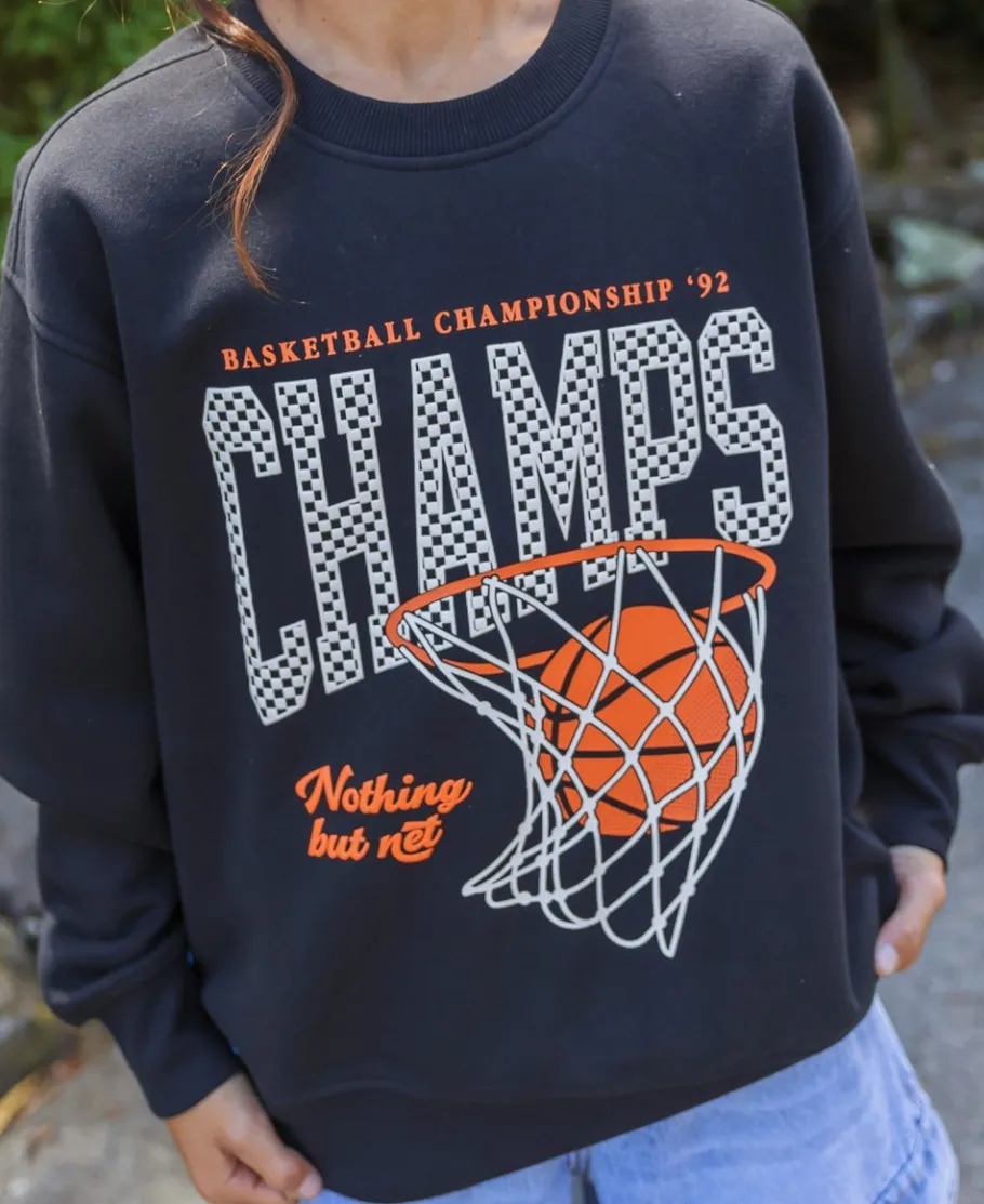 New Kids' Basketball Print Sweatshirt Kids Sweats + Fleece|Kids 8 - 16
