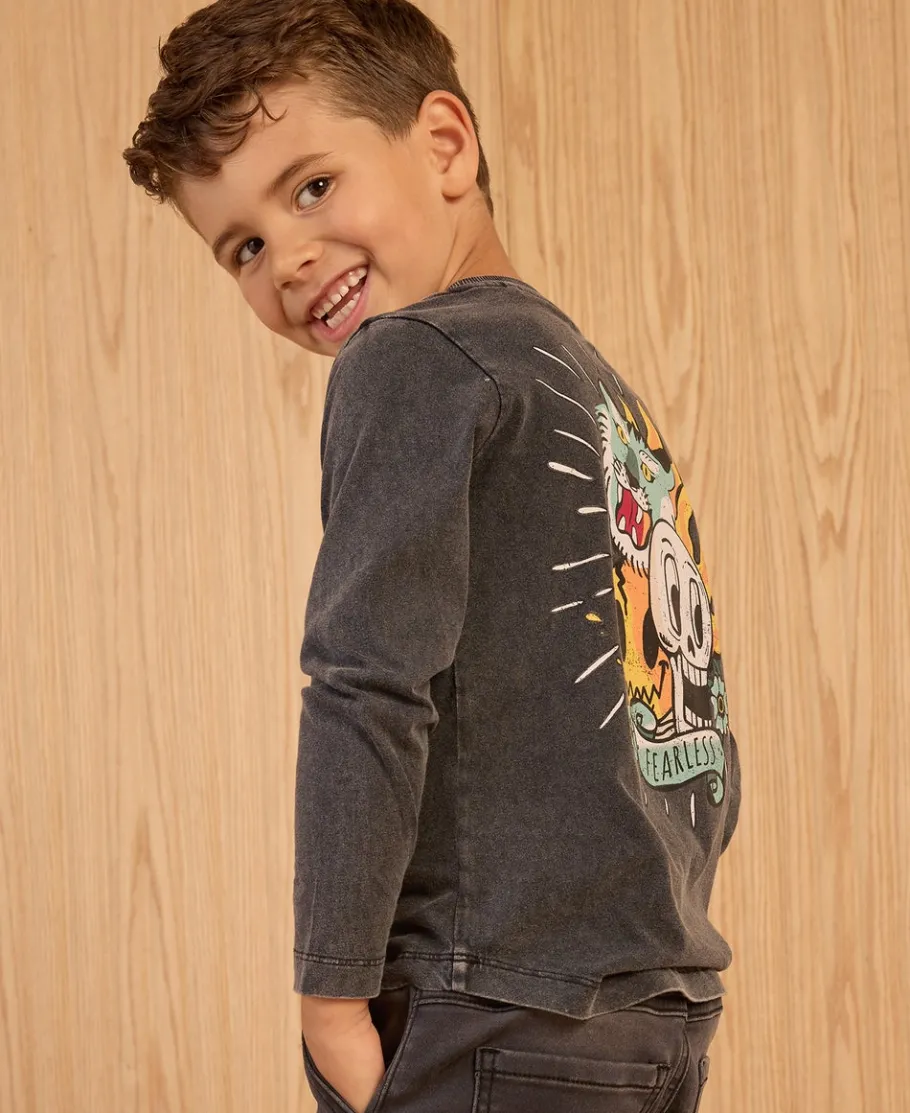 New Kids' Front and Back Print T-shirt Kids Tops|T-Shirts