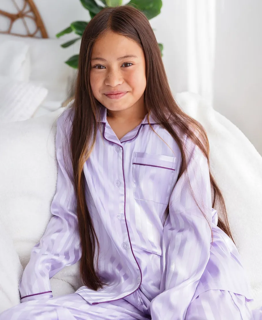 Discount Kids' Long Sleeve Satin PJs Kids Sleepwear
