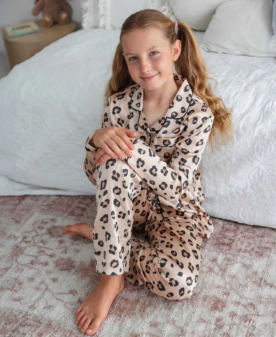 Sale Kids' Long Sleeve Satin PJs Kids Sleepwear
