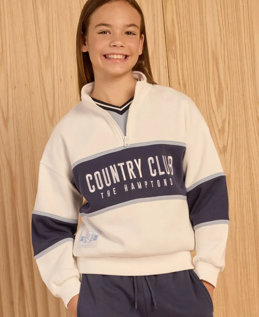 Clearance Kids' Panelled 1/4 Zip Sporty Sweater Kids Sweats + Fleece|Kids 8 - 16