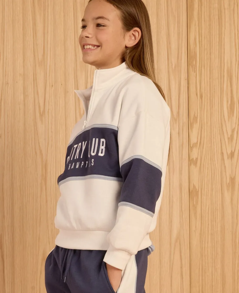 Clearance Kids' Panelled 1/4 Zip Sporty Sweater Kids Sweats + Fleece|Kids 8 - 16