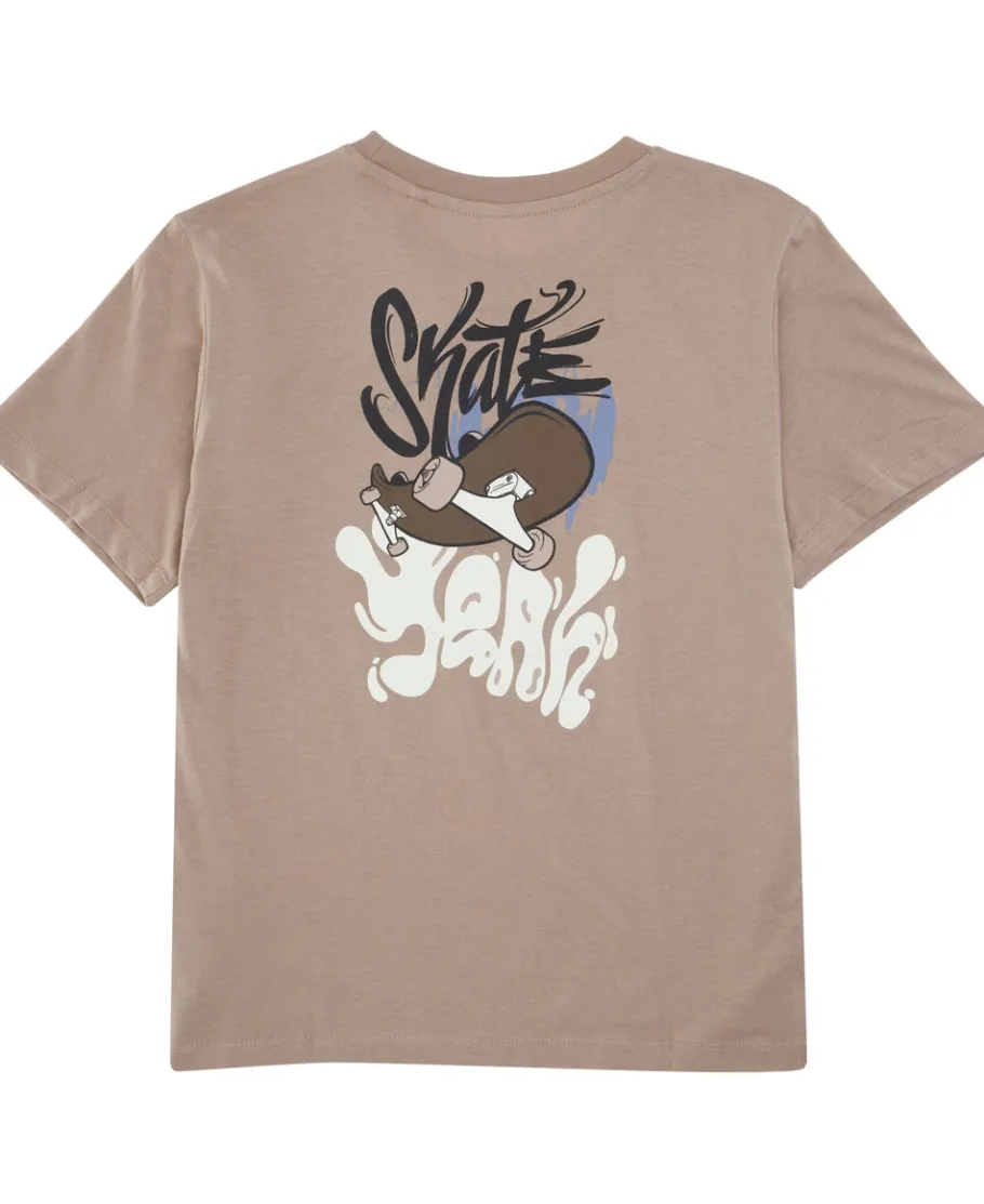 Hot Kids' Short Sleeve Front & Back Print Tee Kids Tops|T-Shirts
