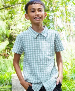 Hot Kids' Short Sleeve Mini Me Gingham Shirt Kids Tops|Kids 8 - 16