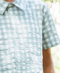 Hot Kids' Short Sleeve Mini Me Gingham Shirt Kids Tops|Kids 8 - 16