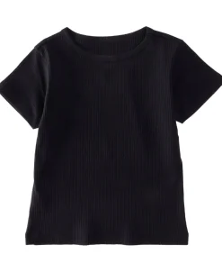 Best Kids' Short Sleeve Plain Rib Tee Kids Tops|T-Shirts