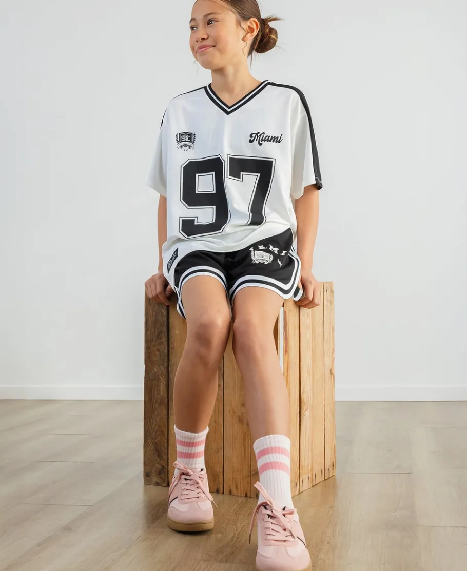 Outlet Kids' Short Sleeve Sporty V Neck Mesh Print Tee Kids Kids 8 - 16
