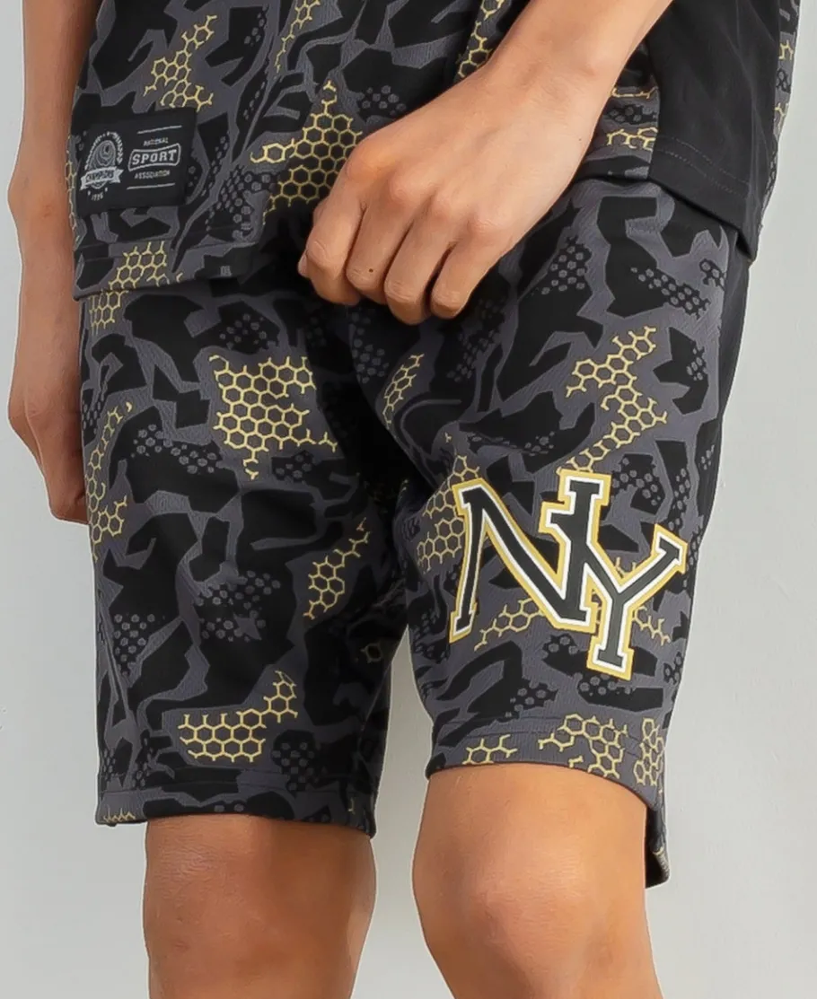 New Kids' Sporty Mesh Side Stripe Short Kids Bottoms|Kids 8 - 16