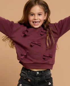 Discount Little Kids' Applique Bow Sweatshirt Kids Sweats + Fleece|Kids 1 - 7