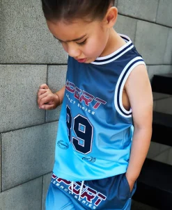 New Little Kids' Basketball Mesh Singlet Kids Tops|T-Shirts