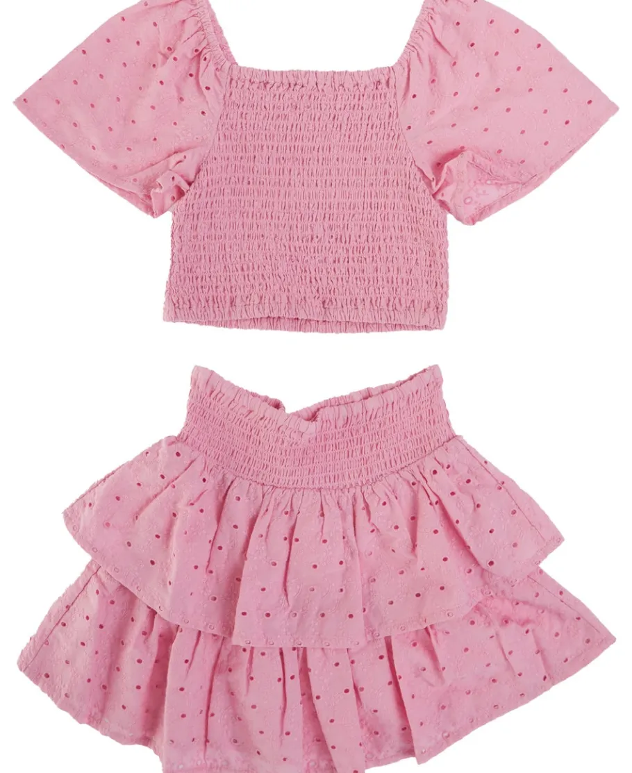 Online Little Kids' Broderie Top & Skirt Set Kids Kids 1 - 7
