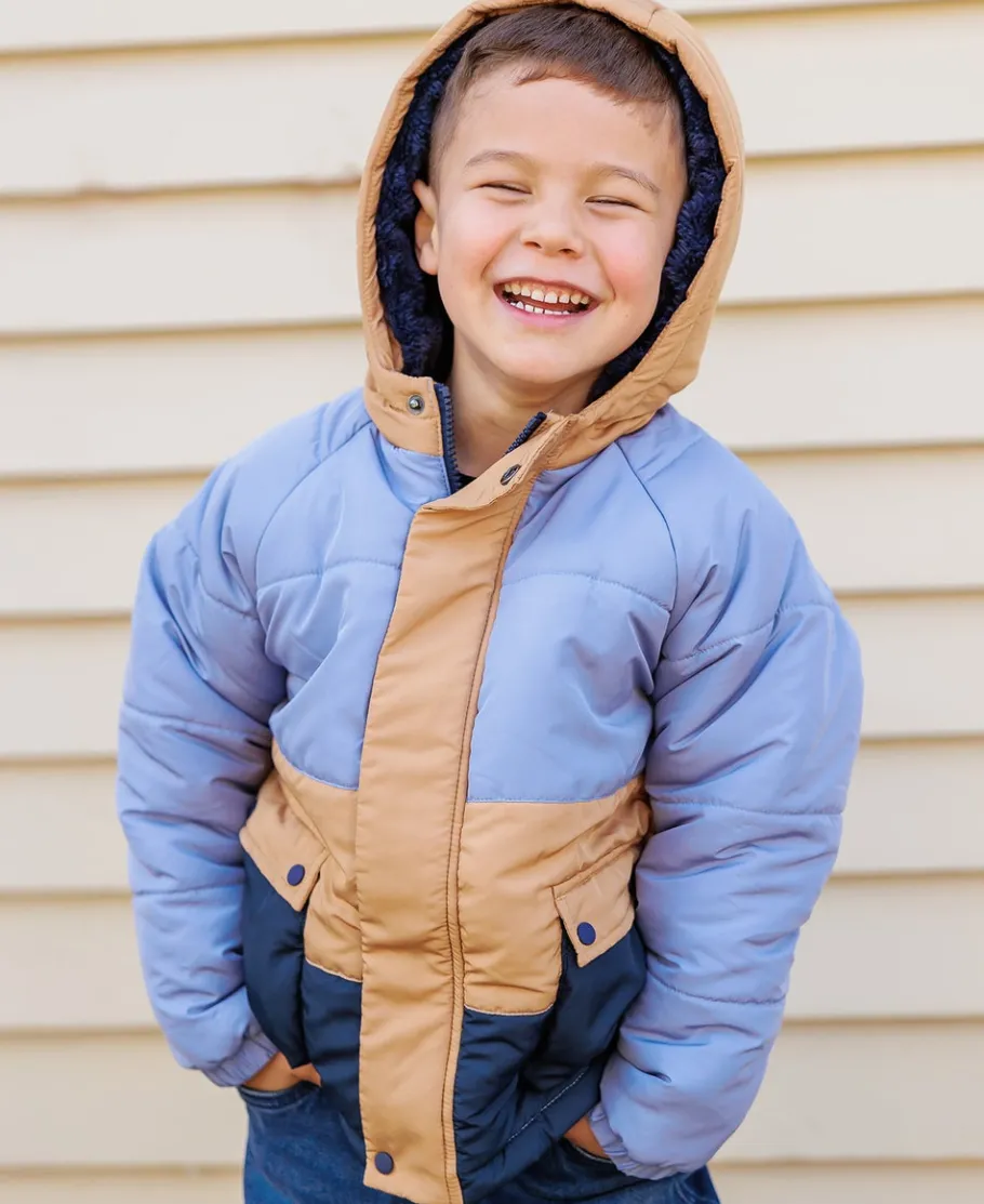 Best Little Kids' Colourblock Fleece Lined Puffer Jacket Kids Jackets|Kids 1 - 7