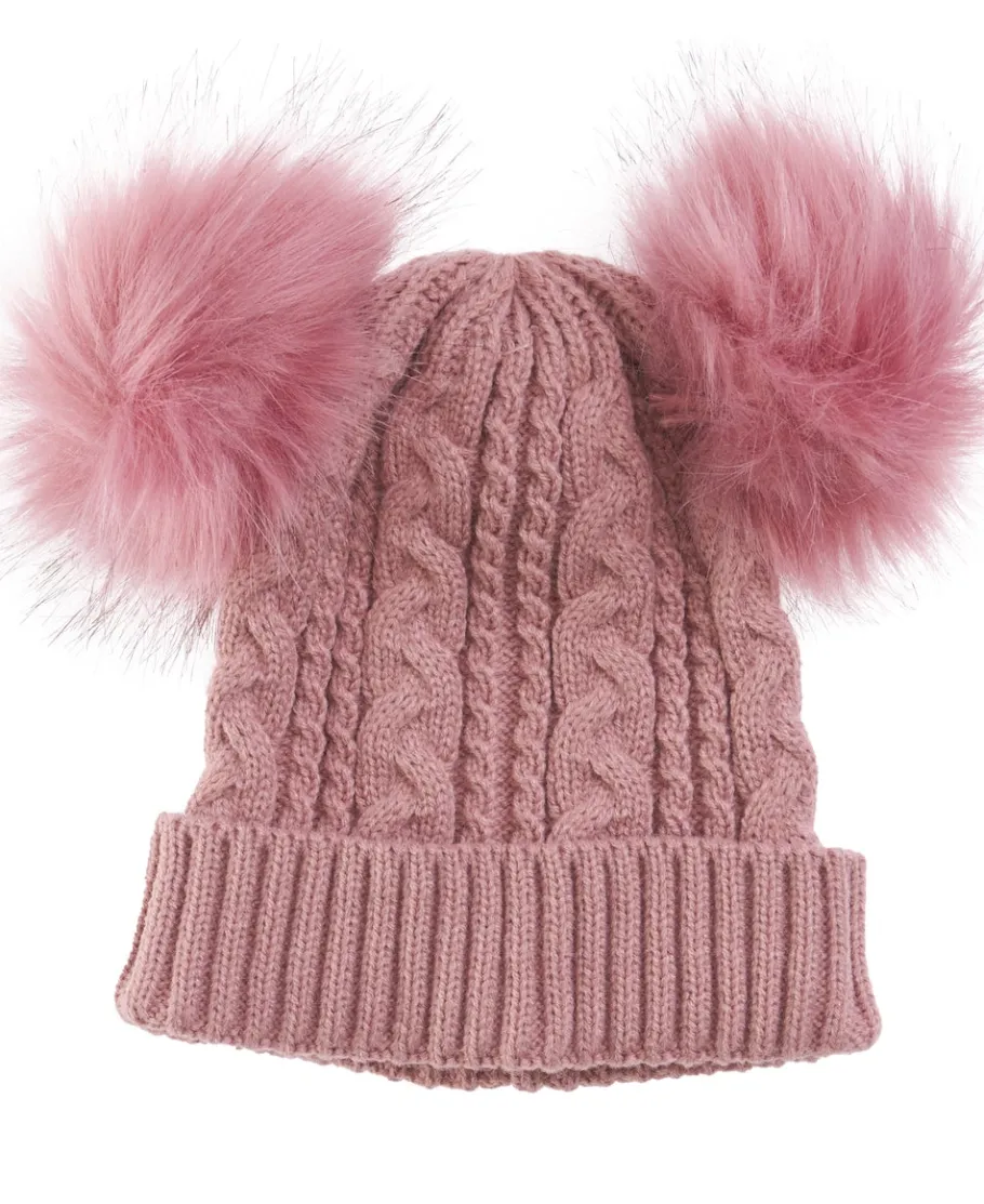 Fashion Little Kids' Fluffy Cable Pom Pom Beanie Kids Accessories