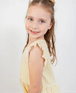 Fashion Little Kids' Frill Sleeve Print Knit Dress Kids Dresses|Kids 1 - 7