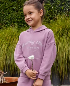 New Little Kids' Garment Wash Oversized Hoodie Kids Sweats + Fleece|Tops