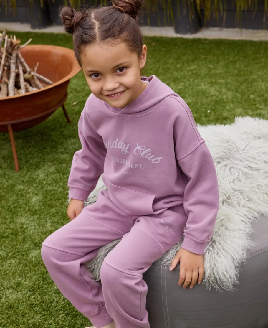 New Little Kids' Garment Wash Oversized Hoodie Kids Sweats + Fleece|Tops