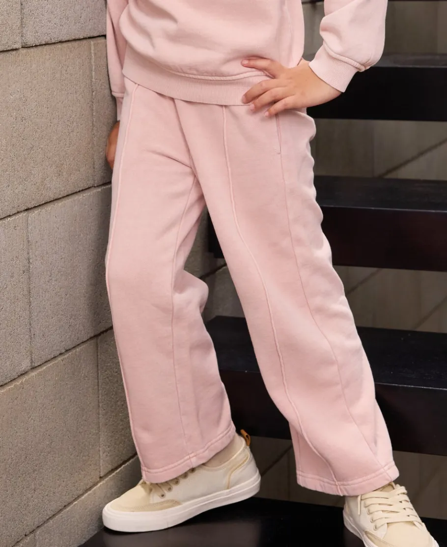 Clearance Little Kids' Garment Wash Wide Trackpant Kids Sweats + Fleece|Bottoms