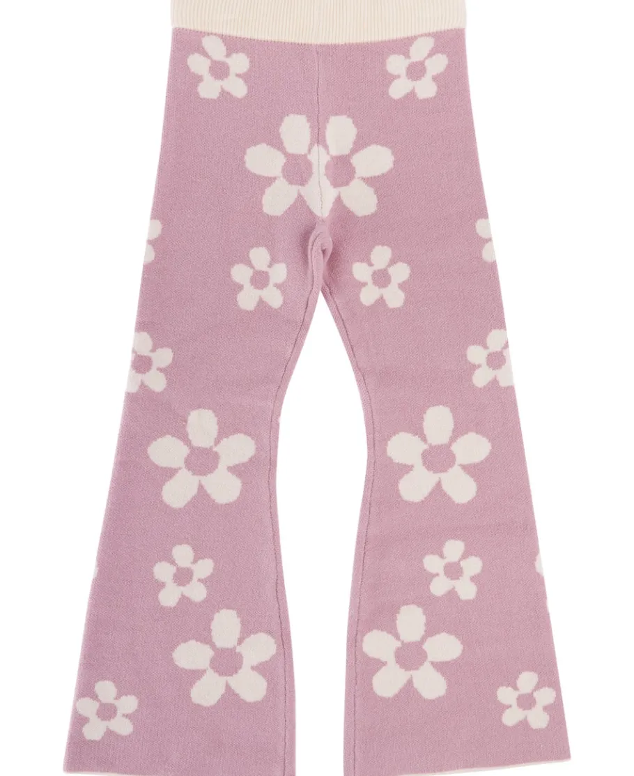 Fashion Little Kids' Jacquard Knit Daisy Flares Kids Bottoms|Kids 1 - 7