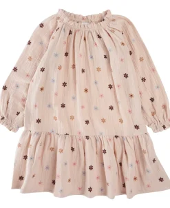 New Little Kids' Long Sleeve Gathered Double Cloth Print Dress Kids Dresses|Kids 1 - 7