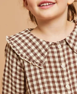 Sale Little Kids' Long Sleeve Double Cloth Collared Top Kids Tops|T-Shirts