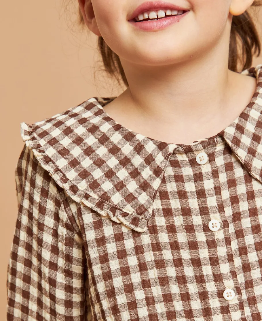 Sale Little Kids' Long Sleeve Double Cloth Collared Top Kids Tops|T-Shirts