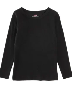 New Little Kids' Long Sleeve Plain Rib Tee Kids Tops|T-Shirts