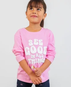 Discount Little Kids' Long Sleeve Puff Print Tee Kids Tops|T-Shirts