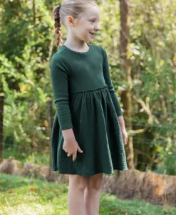 Discount Little Kids' Long Sleeve Rib Muslin Mini Me Dress Kids Dresses|Kids 1 - 7