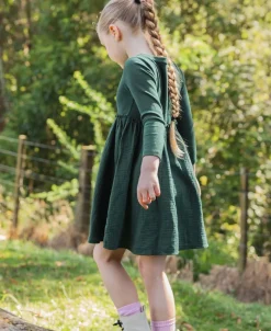 Discount Little Kids' Long Sleeve Rib Muslin Mini Me Dress Kids Dresses|Kids 1 - 7