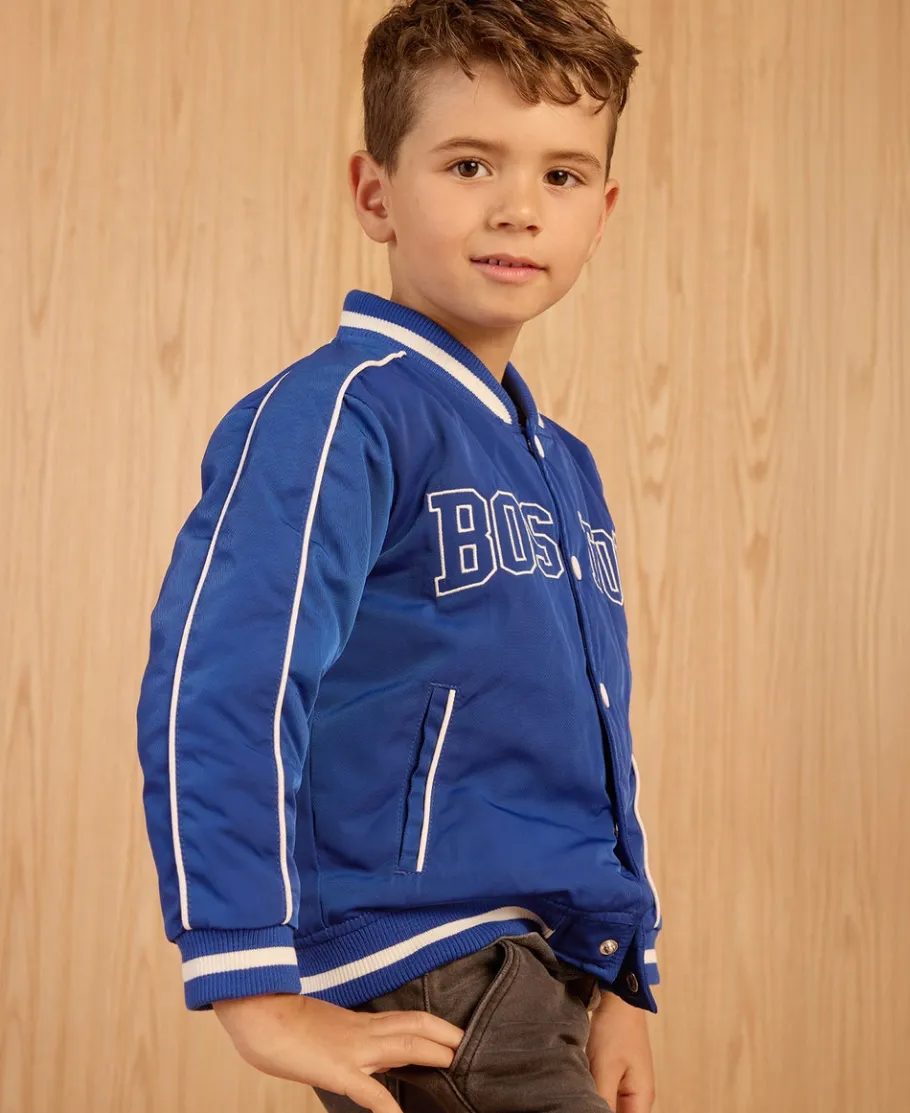Online Little Kids' Piped Collegiate Bomber Jacket Kids Jackets|Kids 1 - 7