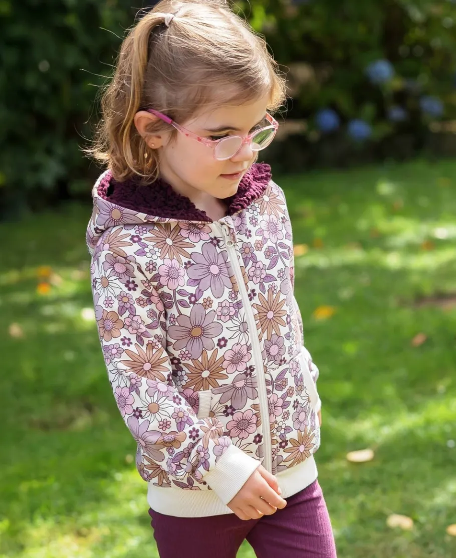 Sale Little Kids' Printed Sherpa Zip Hoodie Kids Sweats + Fleece|Tops