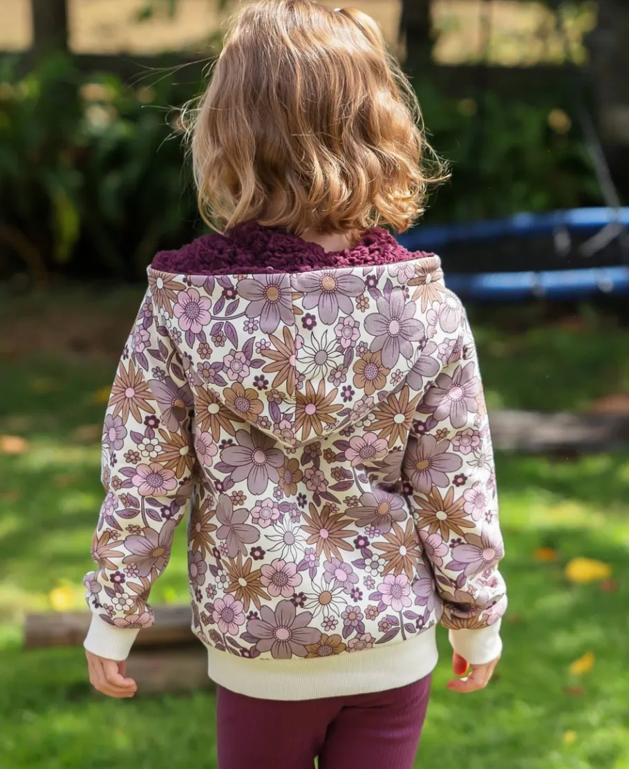 Sale Little Kids' Printed Sherpa Zip Hoodie Kids Sweats + Fleece|Tops