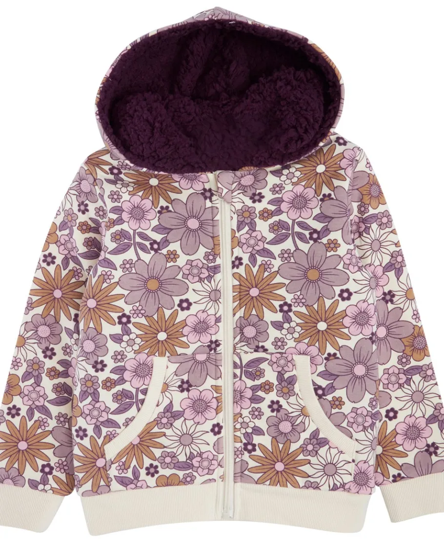 Sale Little Kids' Printed Sherpa Zip Hoodie Kids Sweats + Fleece|Tops