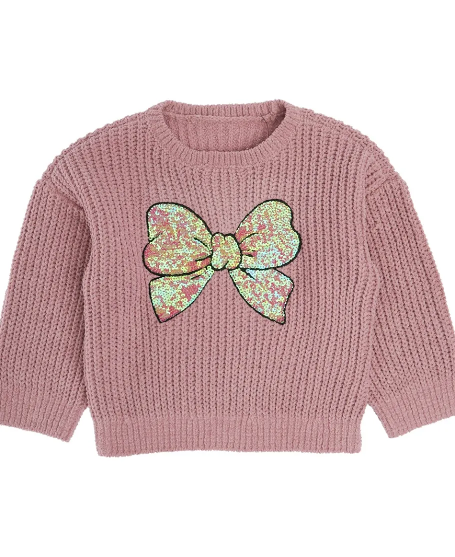 Clearance Little Kids' Sequin Bow Chenille Jumper Kids Tops|Kids 1 - 7
