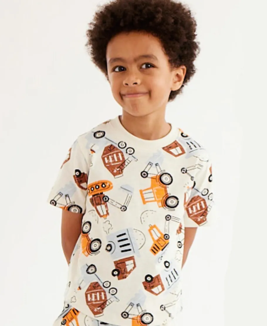 New Little Kids' Short Sleeve Print Tee Kids Tops|T-Shirts