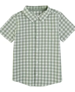Discount Little Kids' Short Sleeved Mini Me Gingham Shirt Kids Tops|Kids 1 - 7