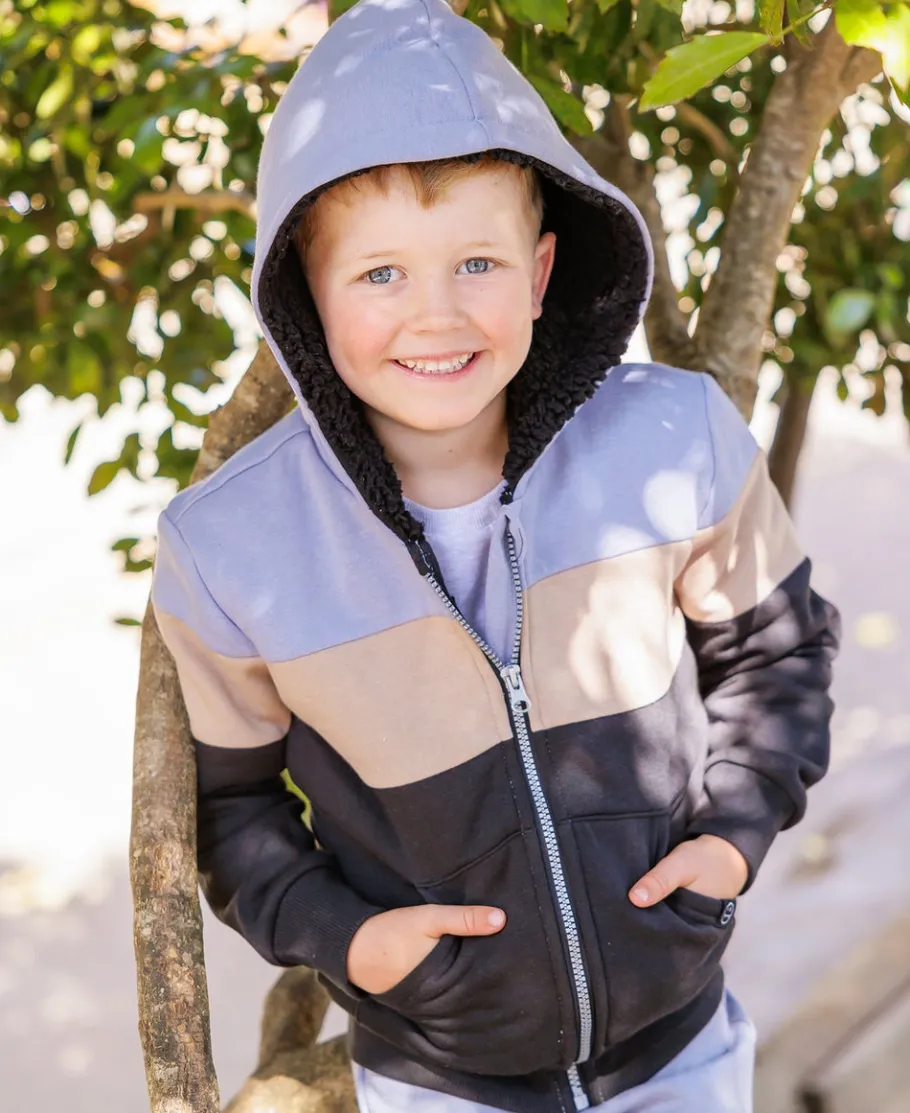Clearance Little Kids' Spliced Sherpa Zip Hoodie Kids Sweats + Fleece|Kids 1 - 7