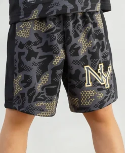 New Little Kids Sporty Mesh Side Stripe Short Kids Bottoms|Kids 1 - 7