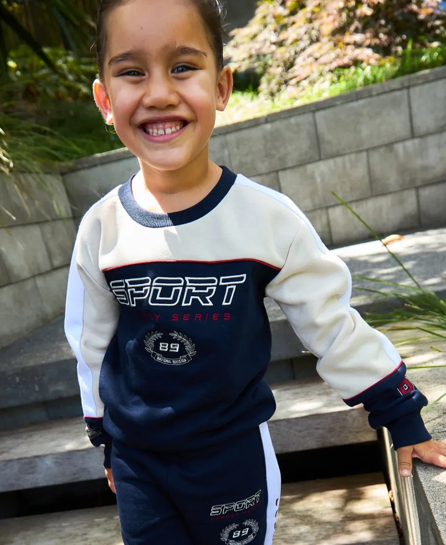 Best Little Kids' Sporty Panelled Sweatshirt Kids Sweats + Fleece|Tops