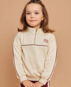 Hot Little Kids' Sporty Piped Panel 1/4 Zip Sweatshirt Kids Sweats + Fleece|Kids 1 - 7