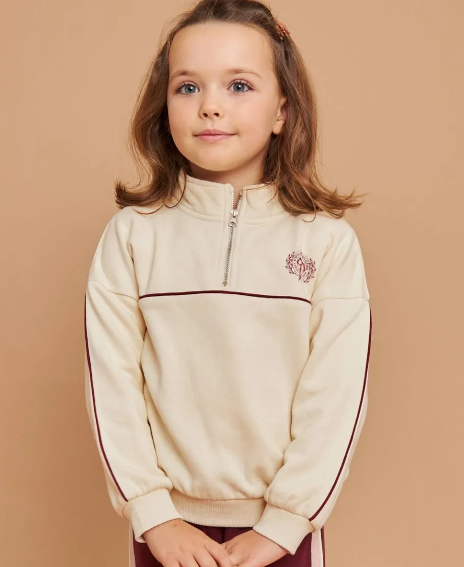 Hot Little Kids' Sporty Piped Panel 1/4 Zip Sweatshirt Kids Sweats + Fleece|Kids 1 - 7
