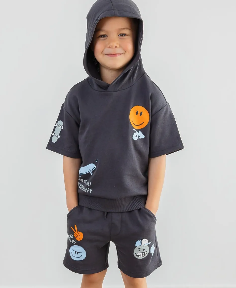 New Little Kids' Terry Print Tee & Short Set Kids Bottoms|Kids 1 - 7