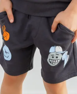 New Little Kids' Terry Print Tee & Short Set Kids Bottoms|Kids 1 - 7