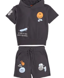 New Little Kids' Terry Print Tee & Short Set Kids Bottoms|Kids 1 - 7