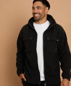 Discount Men's Bonded Longline Pocket Fleece Knitwear & Sweats|Jackets & Coats